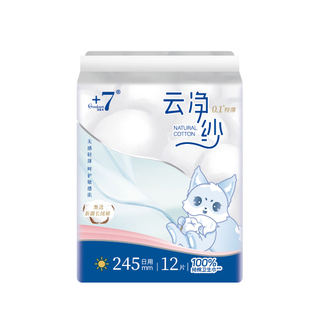 Goodcare+7®雲淨紗純棉日用(yòng)衛生巾12片 245mm